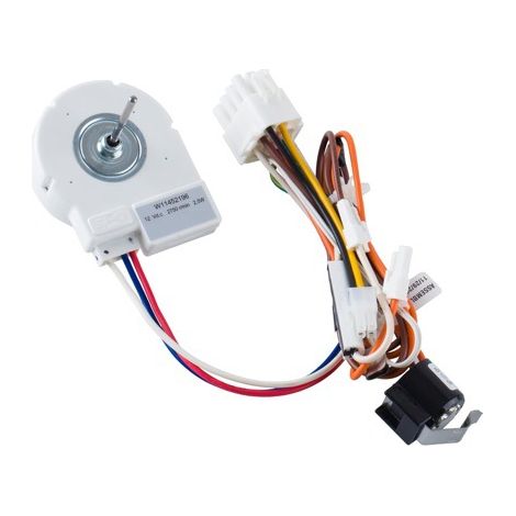 The W11452196 refrigerator evaporator fan motor is compatible with the Whirlpool W11374554 DC12V refrigerator fan. (1/3)