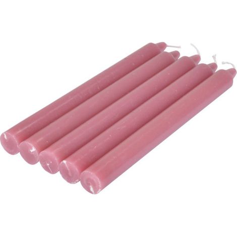 Lot de 5 Bougies Chandelier "Essentiel II" 19cm Rose (1/2)