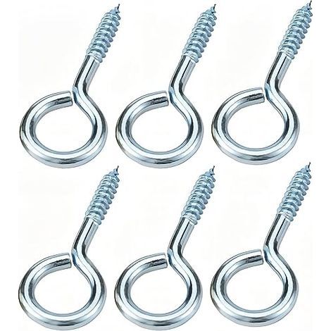 20 tornillos de ojo de 35 mm, tornillos autorroscantes de anillo, ojales redondos, tornillos de gancho de metal, para fijación de madera y alambre, decoración interior y exterior. (1/5)