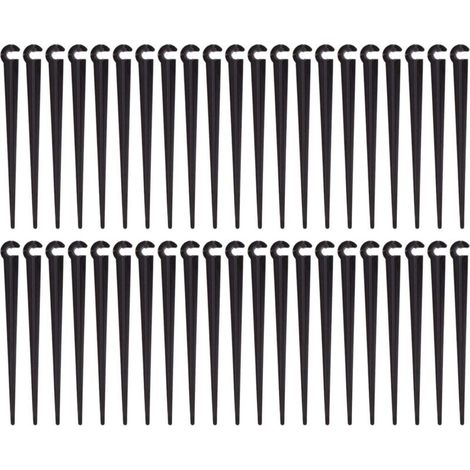 Galozzoit – Paletti di supporto per tubi di irrigazione – Confezione da 100 – Plastica PE – Lunghezza 11 cm – Compatibili con tubi da 4/7 mm (1/4)