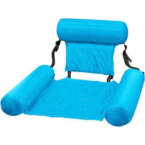 Bouée de piscine Flottant bleu Hamac de l\'eau piscine gonflable Porte verre flotteur chaise flottante Lit chaise gonflable (1/4)