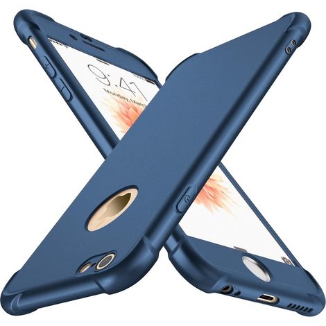 Marineblaue Hülle für iPhone 6/6S 4,7 Zoll, 2x gehärtetes Glas (1/5)