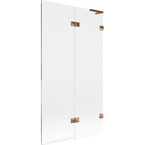 Mexen Lunar L pare-douche à 2 volets droit 100 x 150 cm, transparent, or rose - 897L-100-100-60-00-P (1/5)