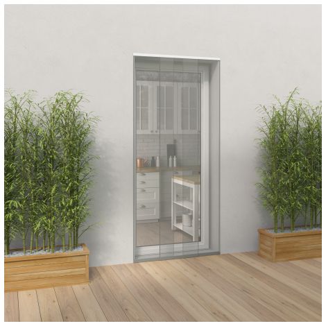 Moustiquaire rideau H230 cm x L100 cm coloris gris - Moustikit (1/6)