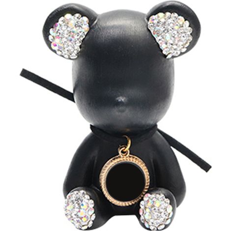 Clip ours en strass pour diffuseur de parfum voiture - Clip métallique noir, ours lumineux longue durée, rafraîchisseur d'air élégant (1/5)