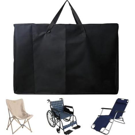 Sac de rangement pliable pour fauteuil roulant 72 x 28 x 106 cm, Grand sac de rangement pour chaise de jardin de transport portable housse de protection 600D imperméable, résistante pour pliantes (1/5)