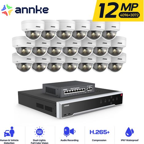ANNKE 12MP Überwachungskamera Set Aussen,32 Kanäle NVR mit 20 POE IP Kameras,Bewegungserkennung,Nachtsicht,App/PC Fernbedienung (1/5)