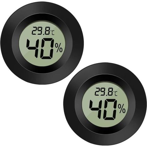 Paket mit 2 digitalen LCD-Hygrometer-Thermometern für Innen-/Außenbereich und Luftbefeuchter. (1/5)