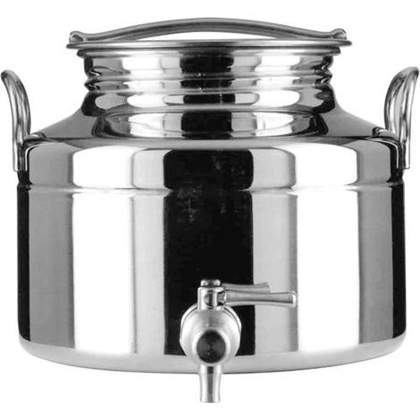 Fusto Bidone Fustino Olio OLIDAY 5 Litri Acciaio 18/10 con Rubinetto salvagocce