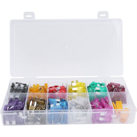 Kit 330 fusibles lame 2A-40A assortiment moyen petit mini avec clips jaunes pour voiture (1/5)