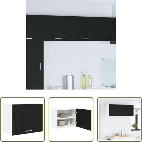 vidaXL Meuble suspendu - Armoire suspendue Chêne noir et Blanc 50 x 31 x 40 cm (1/5)