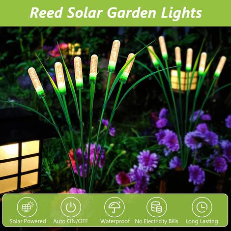Luci solari Firefly da giardino per esterni, 2 confezioni da 12 luci solari a LED per giardino, luci solari per giardino per cortile, regalo di inaugurazione della casa per la famiglia, bianco caldo (1/4)