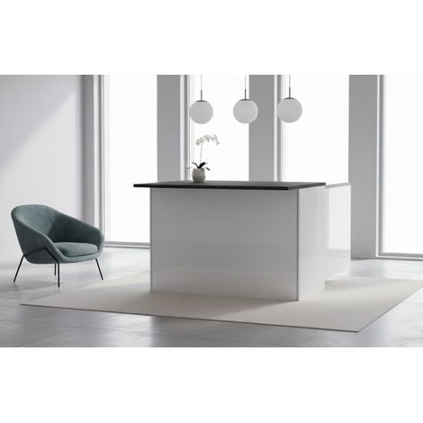 Isola da Cucina - Modulabile 2 Ripiani, Bianco Lucido, -, 125x90x90h cm Gornov