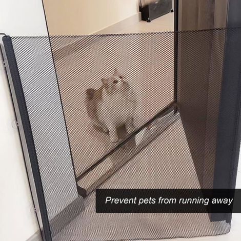 Barriere de sécurité Retractable pour Bébés Enfant et Chiens, Extensible Barriere de sécurité Chien Chat, pour Escaliers, Couloirs (1/5)