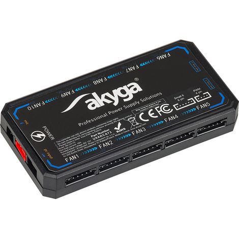 Contrôleur de ventilateurs RGB Akyga AK-CA-73 Hub 12 ports JST 6 broches + télécommande (1/5)
