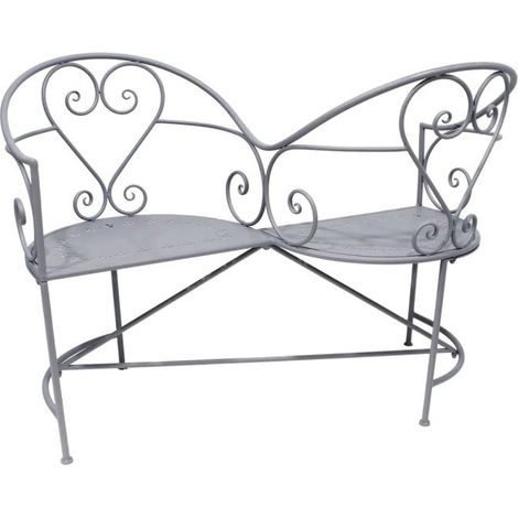 Banc des Amoureux d'extérieur Belle Époque - Gris - 114 x 77,2 x H 86,5 cm - Livraison gratuite (1/2)