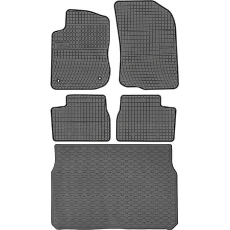 Ensemble de tapis de sol en caoutchouc pour Peugeot 208 I Hatchback (mars 2012 - mai 2019) + tapis de coffre. (1/5)