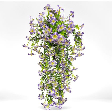 Set of 4 Outdoor Artificial Morning Glories, Decorative Artificial Flowers, Party Flowers, Blue