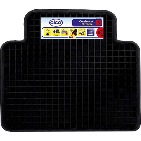 alca® Auto Gummi-Schalenmatte 41x37 cm, schwarz Gummifußmatte Universal Zubehör strapazierfähig wasser- und flüssigkeitsdicht mit Rand
