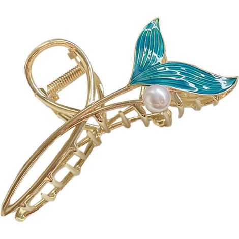 Large Fishtail Hair Clip, Alloy, Decorative for Women (1/5)