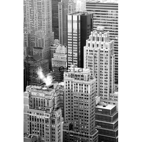 papier peint panoramique gratte-ciels noir et blanc  - ESTAhome (1/5)