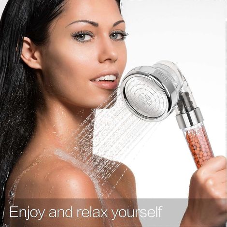 Pommeau de douche, pommeau de douche anticalcaire à économie d'eau, système de filtration à trois niveaux haute pression et ionisation (1/5)