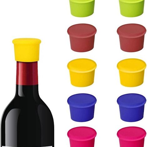 Lot de 30 bouchons en silicone réutilisables, pour le vin ou la bière.