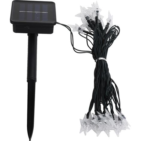 Guirlande Solaire LED 5m 8 Modes Étoiles pour Jardin Fête Décoration Blanc Chaud (1/5)