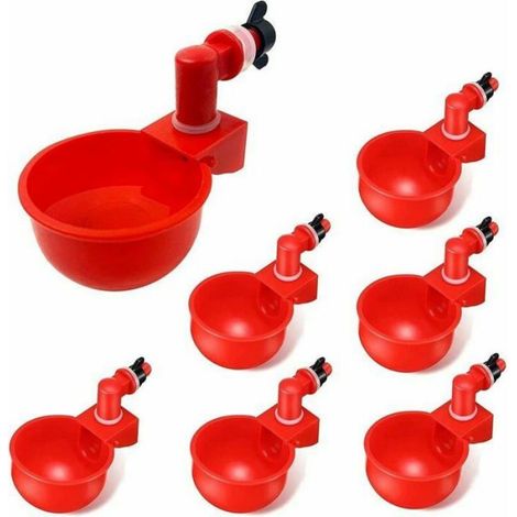 Abreuvoir Automatique Pour Volailles - Bol En Plastique Avec Valve Mécanique En Acier Inoxydable - Pour Poules Canards Oiseaux - Lot De 6 Pièces (1/4)