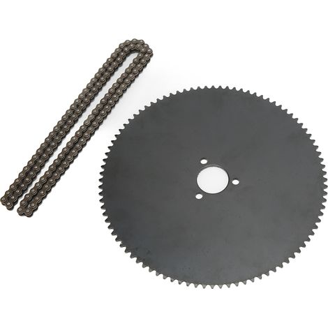 Kit chaîne 190mm 47 dents 11 1/2 pouces 25 dents en acier au carbone de remplacement pour scooter Zooma 2 temps 25cc 33cc (1/5)