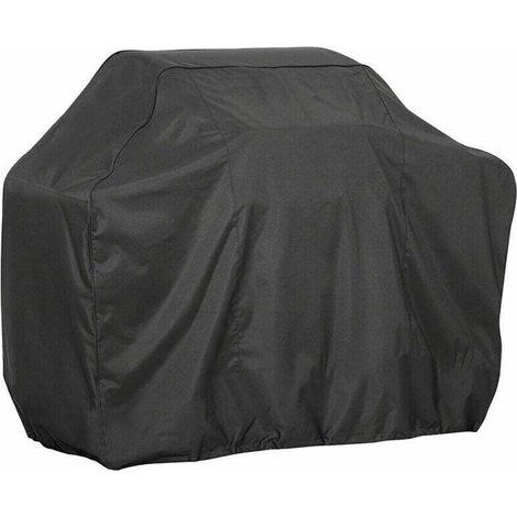 Housse De Barbecue En Tissu Oxford 210D Noir Recouvert D'Argent, Imperméable, Résistante, Indéchirable Et Anti-Poussière, Adaptée Pour BBQ, Gril à Gaz, Gril Électrique Au Charbon, 145x61x117CM (1/5)