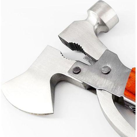 Marteau en acier multifonctionnel, pliable, marteau de camping polyvalent, marteau de pêche/randonnée en bois coloré