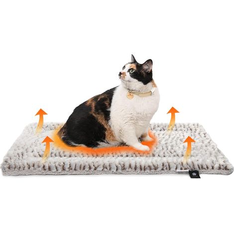 Tapis Chauffant pour Chat Coussin Auto Chauffant Couverture sans électricité Tapis Thermique pour Chat et Chiens Lavable 70 x 46 cm (1/5)