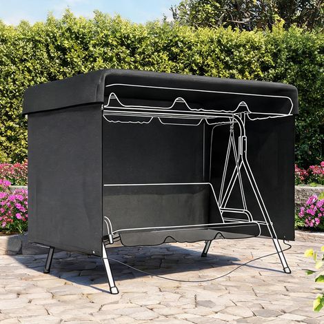 Hamac de jardin avec housse protectrice 3 places preto en PE (1/5)