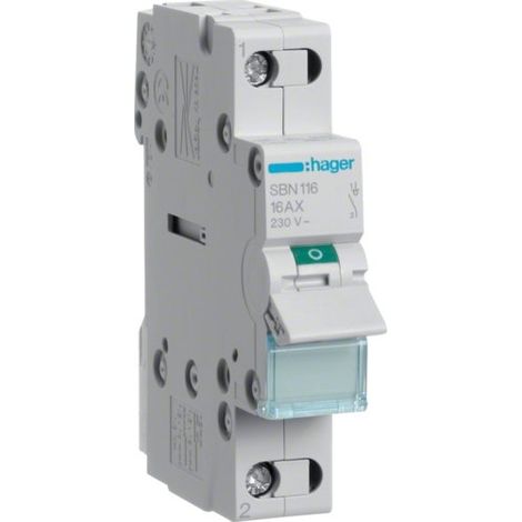 Interruptor-seccionador modular 16A 1P SBN116
