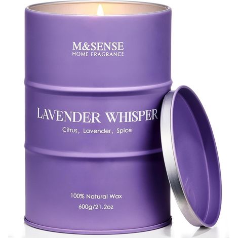 Duftkerze Glas 130Stunden Aromatherapie 600g Lavendel Flüstern (1/5)