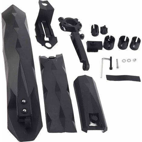Ensemble de garde-boue avant et arrière pour vélo de montagne avec feu arrière à LED (noir) (1/5)