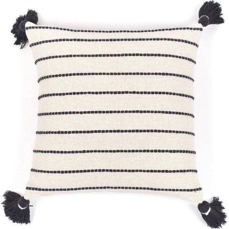 Dekokissen mit Pompons Dotted line, Baumwolle, 45 x 45 cm (1/3)