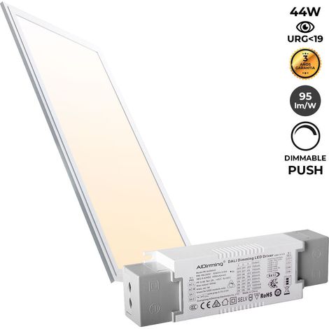 Panel LED Empotrable 120X30cm - PUSH Regulable - 44W -