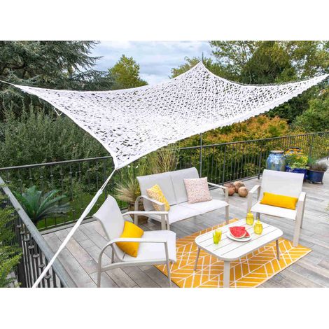Filet d'ombrage rectangulaire polyester Oxford, 4 x 3 m , blanc - Jardiline