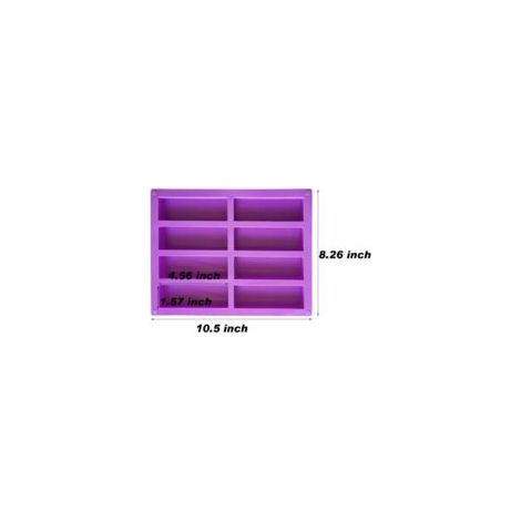 Set di 2 grandi stampi rettangolari in silicone con 8 cavità per barrette di granola/nutrizionali/di cereali, per la produzione di energy bar - Crezuo