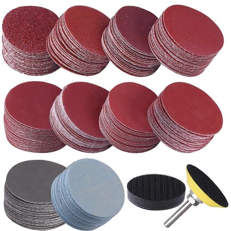 Disques de ponçage SPEEDWOX, lot de 100, fixation auto-agrippante, grain 2 pouces, pour ponceuses, perceuses, meuleuses et outils rotatifs. (1/5)