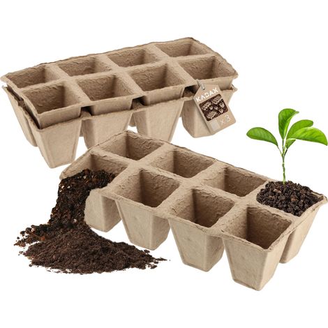 Pots en tourbe, 3 cm de diamètre, 8 cm de hauteur, adaptés à la plantation directe, 100 % biodégradables, 8 pièces (1/5)