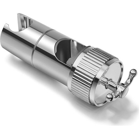 Support Pommeau de Douche sans Percage, Porte Pommeau de Douche avec 2 Accroche, Support Douchette Réglable de 16 à 28 mm de Diamètre, pour Shower Head Holder 20‑23mm, Chromé (1/5)