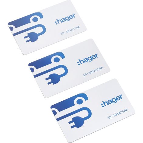 Lot de 3 badges RFID format carte HAGER XVA410