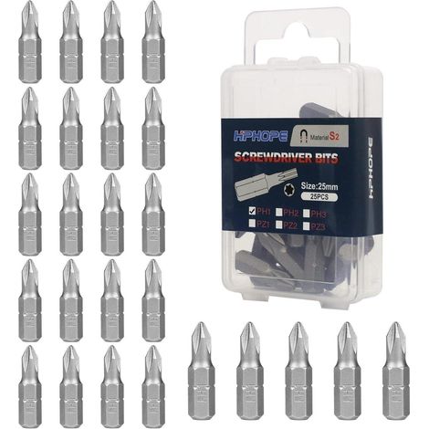 Bits Phillips Sortiment Länge mm 25mm PH1 25 Stück (1/4)