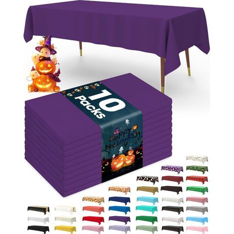 Packung mit 10 Einweg-Tischdecken aus Kunststoff, 137 x 274 cm, ideal für den St. Patrick's Day, Weihnachten und vieles mehr. Die rechteckigen Tischdecken sind mit einem Waldmotiv verziert, wasserfest (1/5)