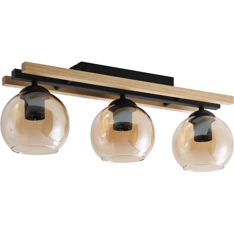 [NEUWERTIG] Lindby Deckenleuchte Maite Holz Glas  60 Cm Lang Deckenlampe Leuchte Lampe Spot B-Ware
