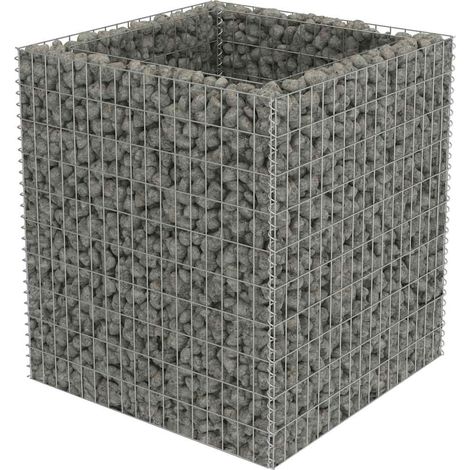 Vidaxl – Lit surélevé gabion acier galvanisé 90x90x100 cm – Résistant aux intempéries – Capacité de charge 1400 kg/m³ – Pour aménagement extérieur (1/6)