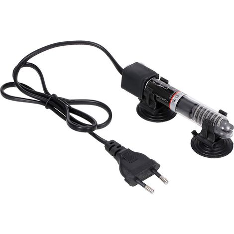 Mini tige chauffante pour aquarium (norme européenne 25 W), adaptée à l'eau de mer et à l'eau douce, chauffée à 25 ℃ et maintenue au chaud, Noir, UE-25W (1/5)